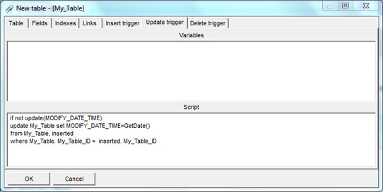  10.  "Update trigger"